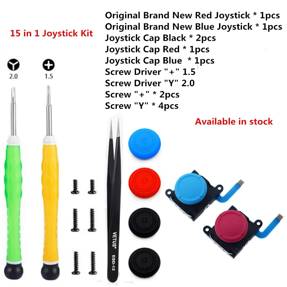 Wholesale 15 In 1 Original Left & Right 3D Analog Sensor Joystick Repair Parts Kit For Nintendo Switch Con Controller