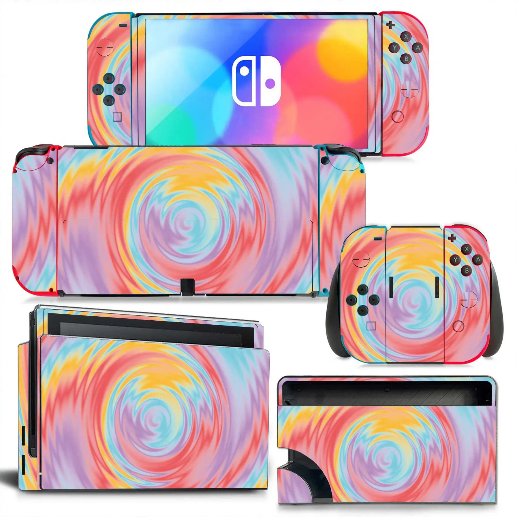 Decal Sticker Colorful Skin Cover Case For Nintendo Switch OLED Console Controller Protective Cover Skin Decal stickers