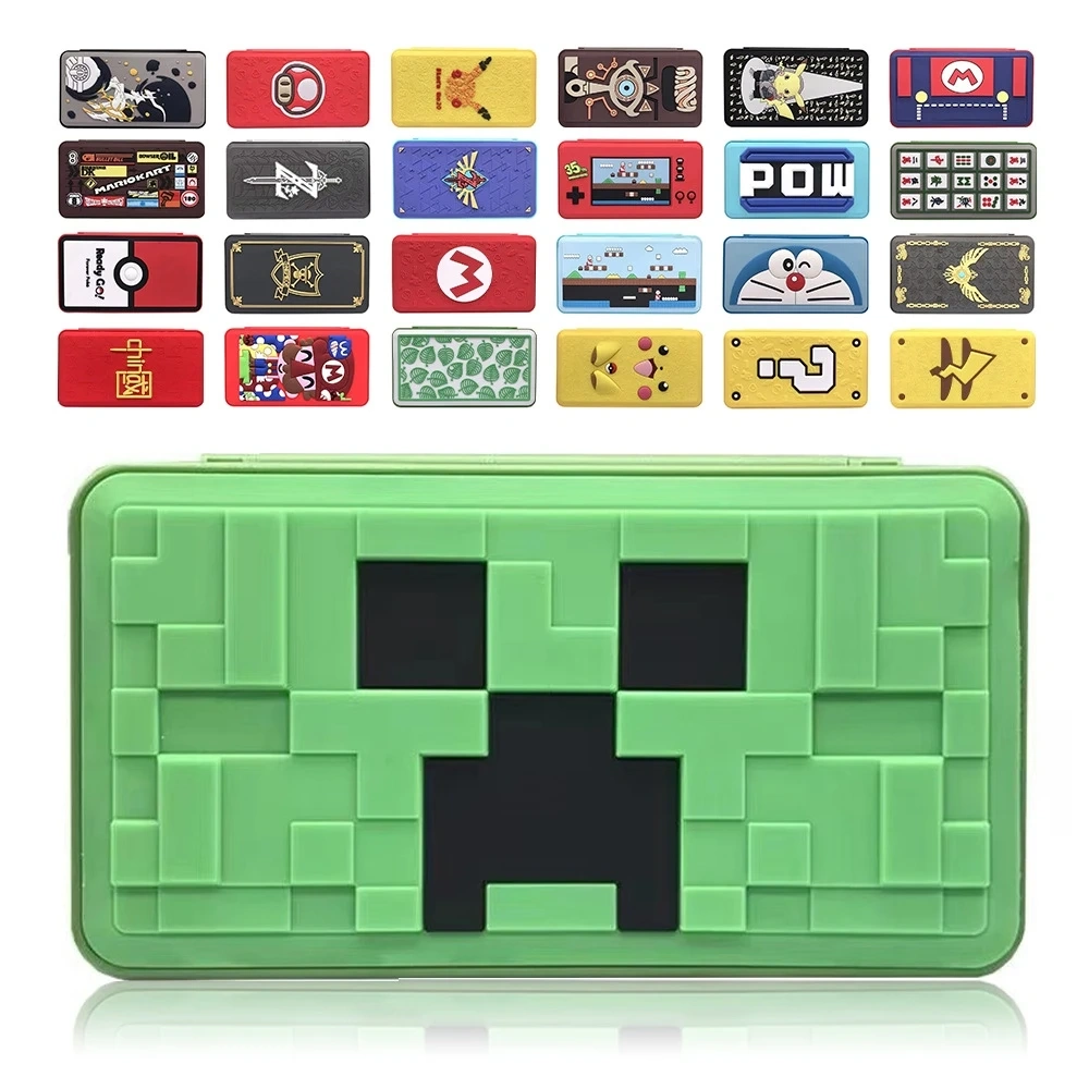 24 in 1 For Nintend Switch Game Console Memory SD Card Holder Carry Storage Case 3D Silicone Cover Box Game Accessories