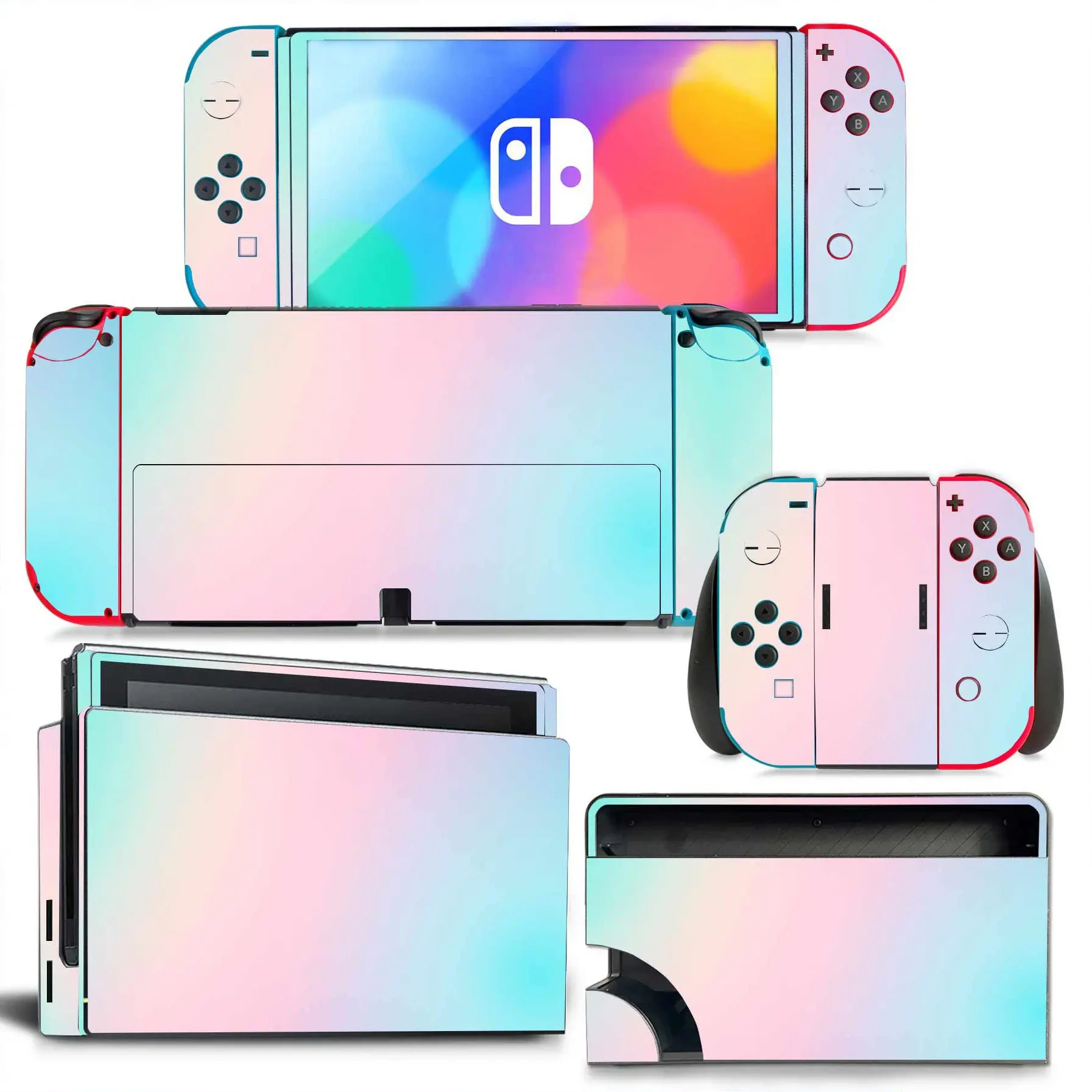 Decal Sticker Colorful Skin Cover Case For Nintendo Switch OLED Console Controller Protective Cover Skin Decal stickers