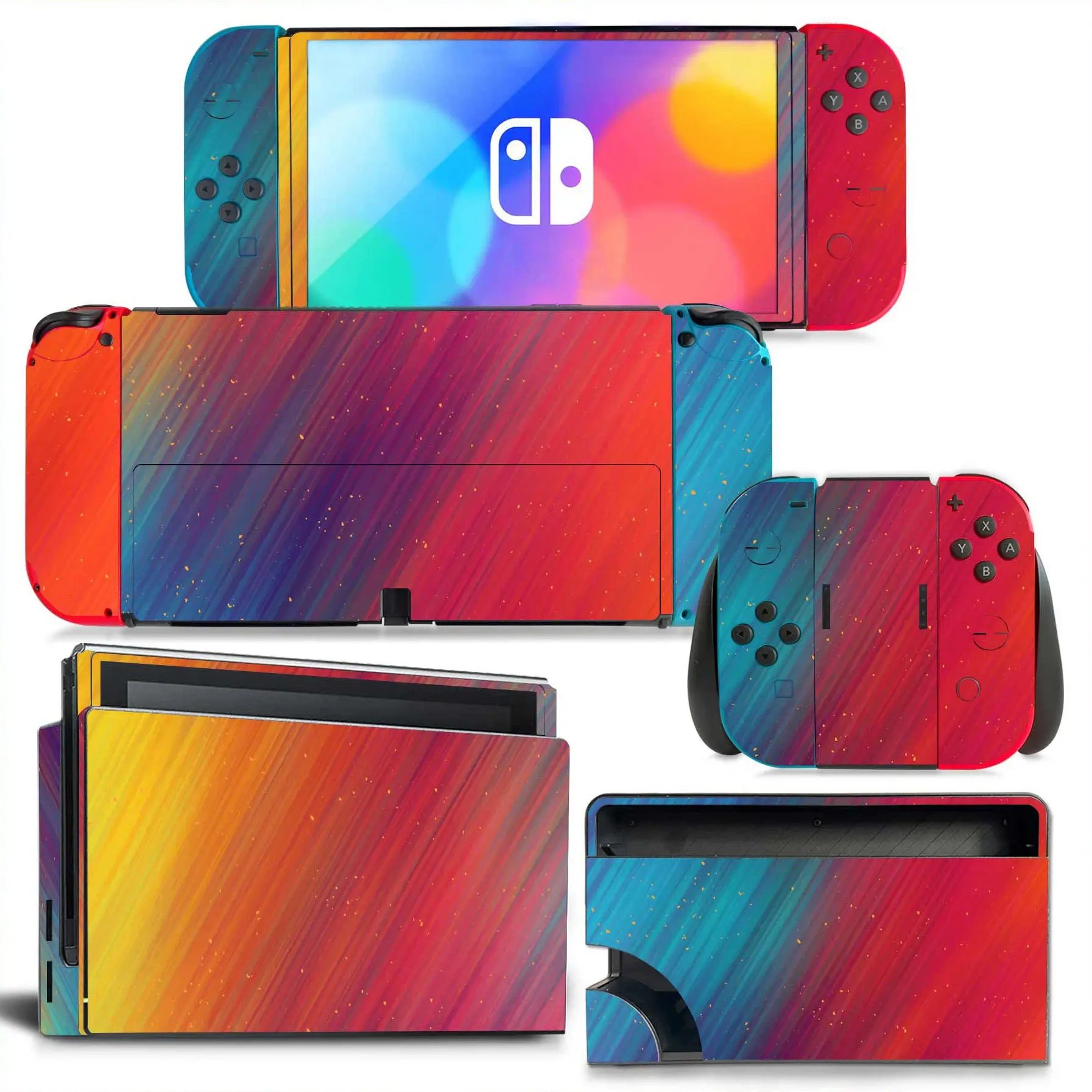 Decal Sticker Colorful Skin Cover Case For Nintendo Switch OLED Console Controller Protective Cover Skin Decal stickers
