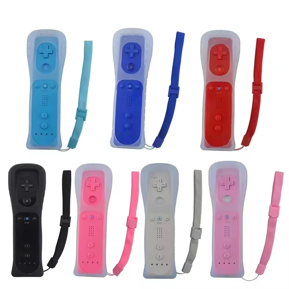 2 in 1 Remote and Nunchuck Controller For Nintendo Switch Gamepad Controller with Silicone Case for Wii Remote Controller