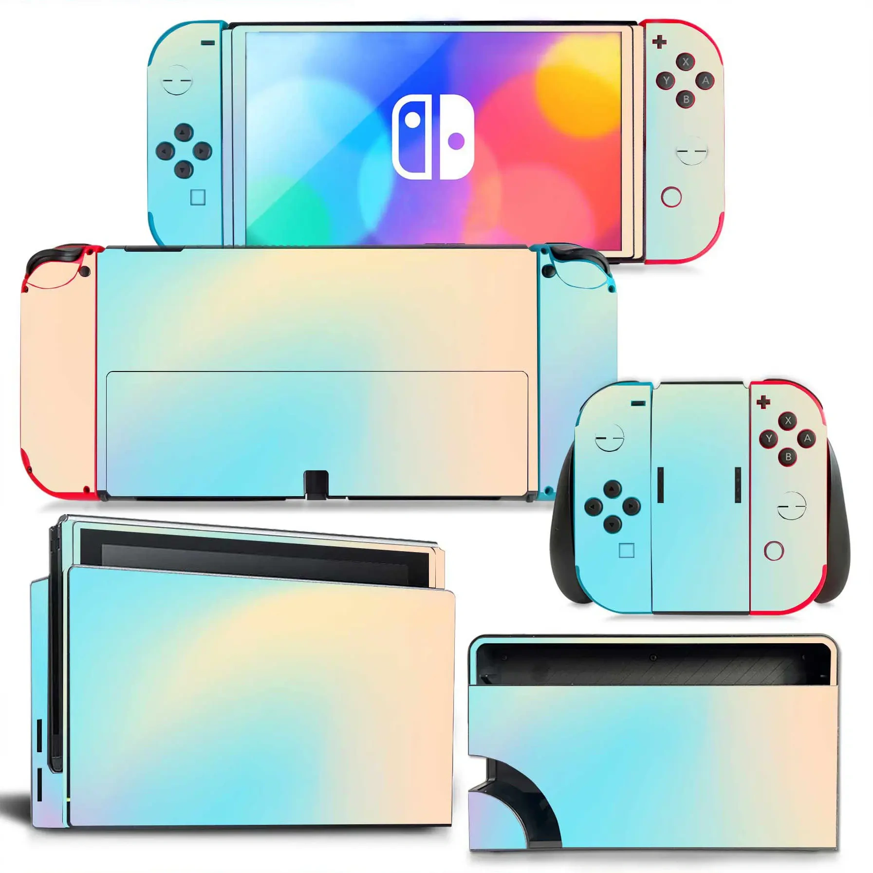 Decal Sticker Colorful Skin Cover Case For Nintendo Switch OLED Console Controller Protective Cover Skin Decal stickers