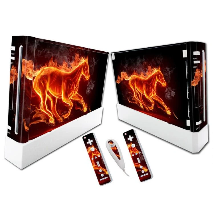 Skin Vinyl Sticker Cover For Nintendo for Wii Console and 2 Remotes Decal Sticker Skin Protective Flim Cover
