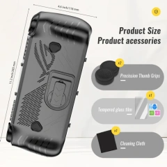 TPU Case+Screen Protector+Joystick Cover Accessories for ROG Ally X Handheld Protective Case with Stand Cover