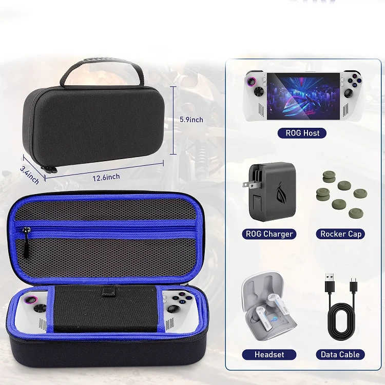 Double Layer Storage Bag Protective Case Handbag for Rog Ally/X Handheld Travel Bag Carrying Case
