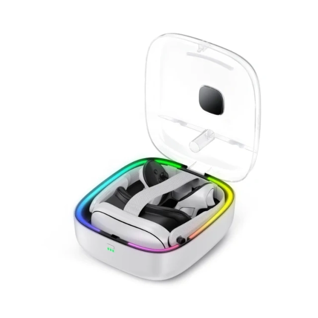 Charging Dock For Meta Quest3/3S VR Glasses Controllers Magnetic Storage Box Includes Battery Pack