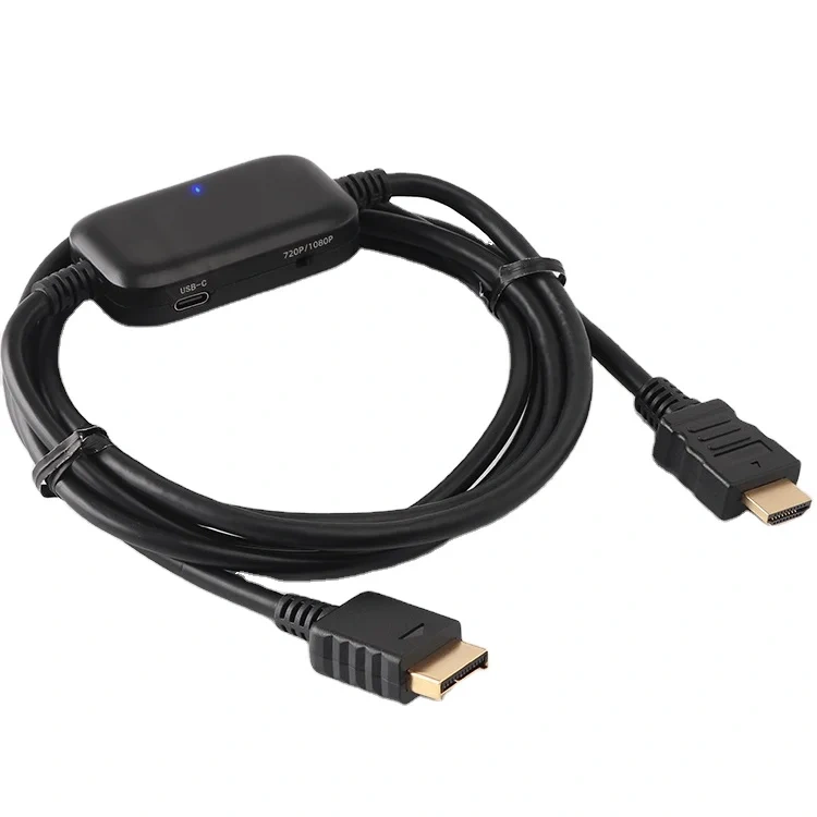 New H D cable for ps2 gaming console gold plated multimedia black cable 2M