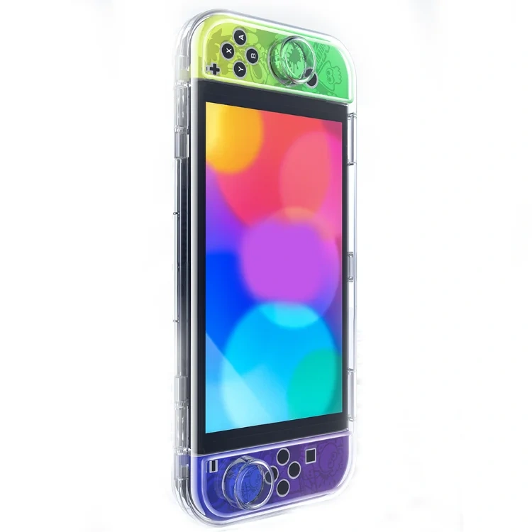 Transparent Full Shell Integrated Hard Cover with Card Slot Protective Case for Nintendo Switch/Oled Protection Shell Case