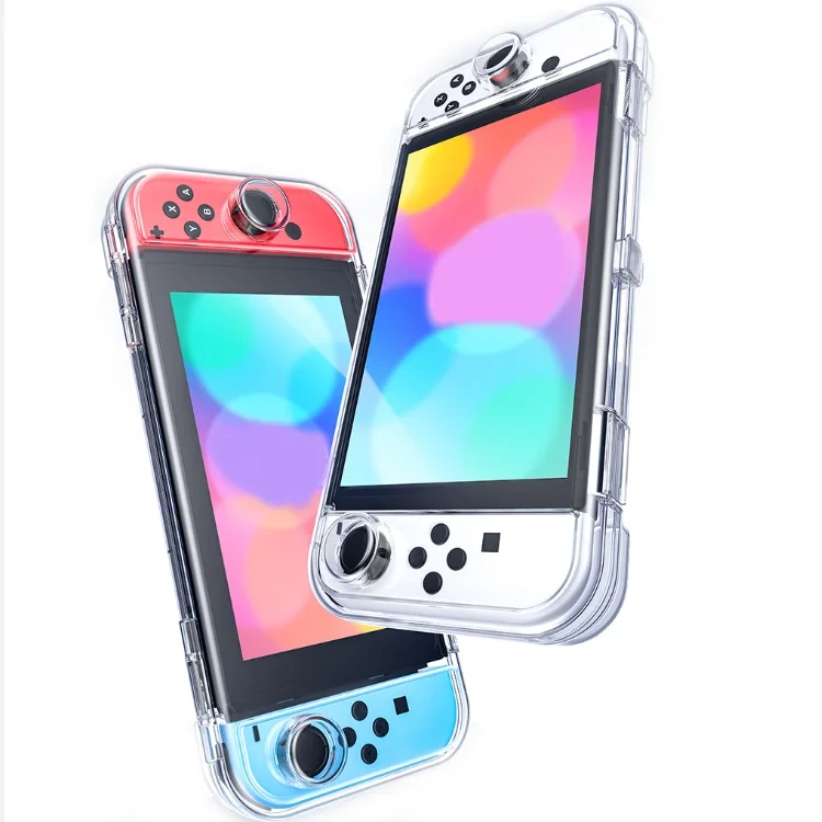Transparent Full Shell Integrated Hard Cover with Card Slot Protective Case for Nintendo Switch/Oled Protection Shell Case