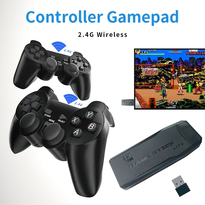 wholesale portable classic retro 64gb video m8 video game consoles stick 4k video handheld game consoles