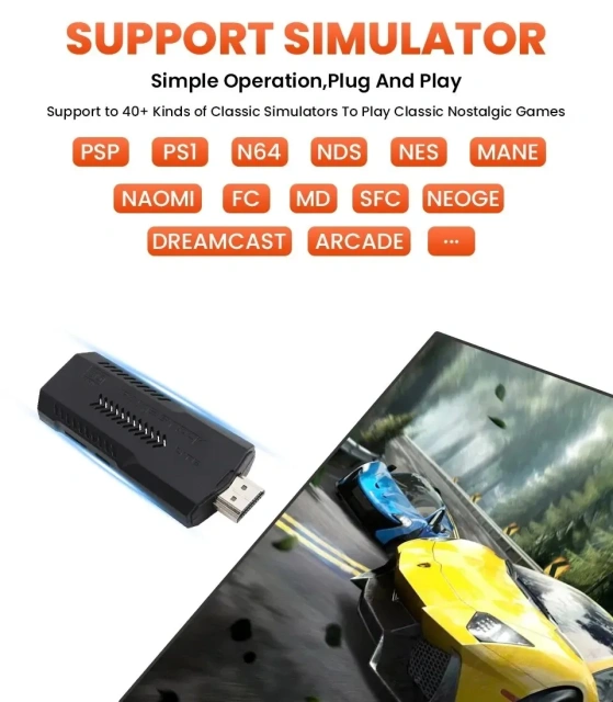 NEW Upgrade X2 PLUS Gamestick 3D Retro Video Game Console Wireless Controllers HDTV Out 40000 Games 40 Emulators for PSP/PS1/MAM