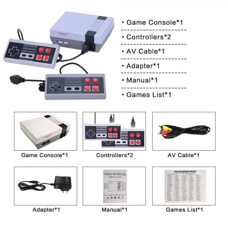 Mini TV Video Game Built in 8-Bit 620 Classic Games Console Handheld Player AV Output Children Video Gaming Consoles Retro Toys