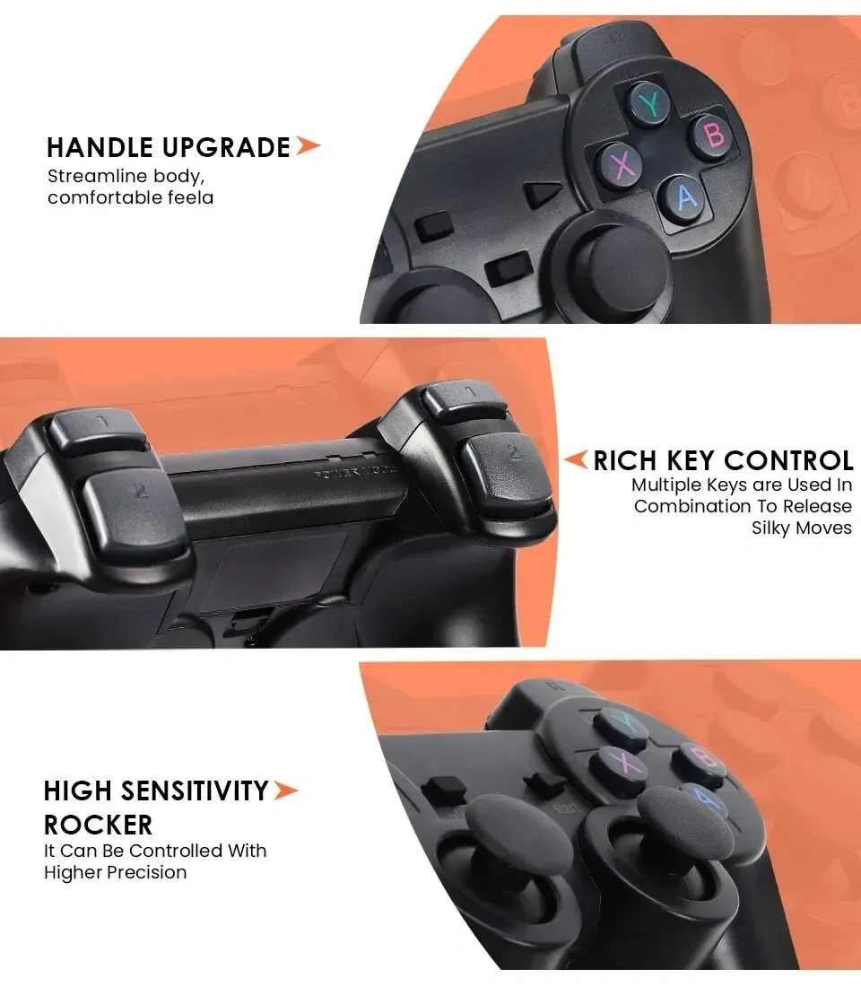 NEW Upgrade X2 PLUS Gamestick 3D Retro Video Game Console Wireless Controllers HDTV Out 40000 Games 40 Emulators for PSP/PS1/MAM