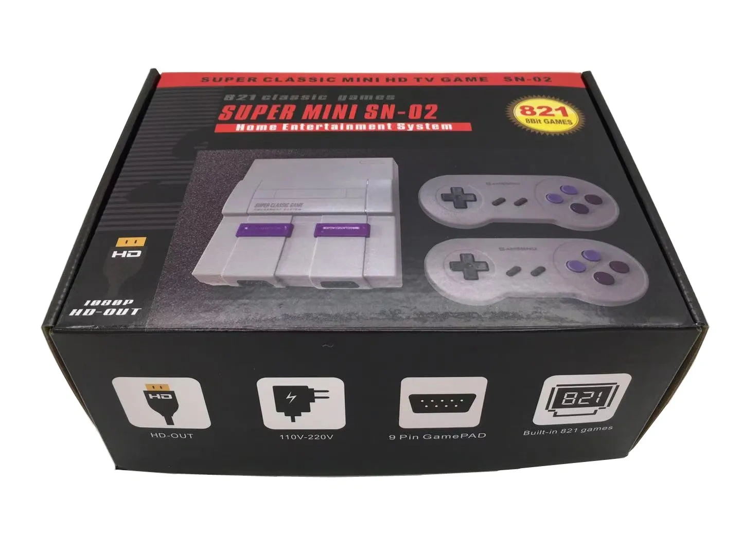 Mini Classic Retro Games 8-bit Built-in 821 Home Video Game Entertainment, HD Video Game Console