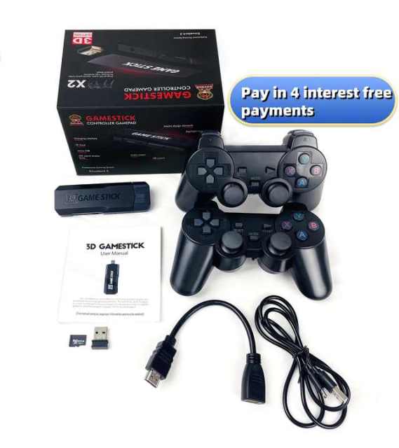 X2 128G 40000+ Game GD10 4K Game Stick 3D HD Retro Video Game Console Wireless Controller TV Emulator for Christmas Gift X2 plus