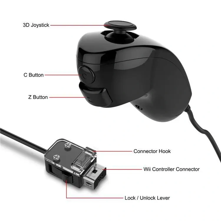 Factory Custom Joysticks Game Controllers Built-In Accelerator 2-In-1 Left and Right Gamepad for Wii controller