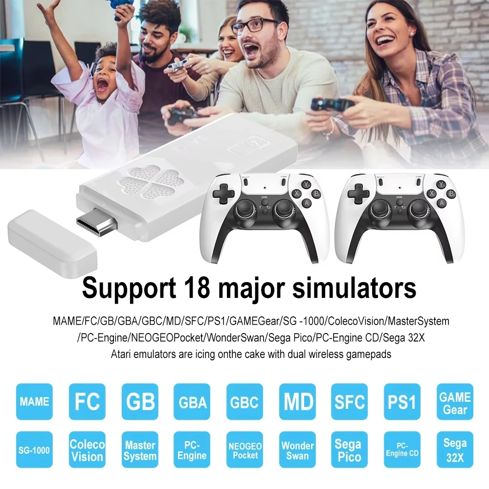 New M8Il Pro 2.4G Wireless Controller HD TV Console PS1 Retro Arcade Two Player Video Games
