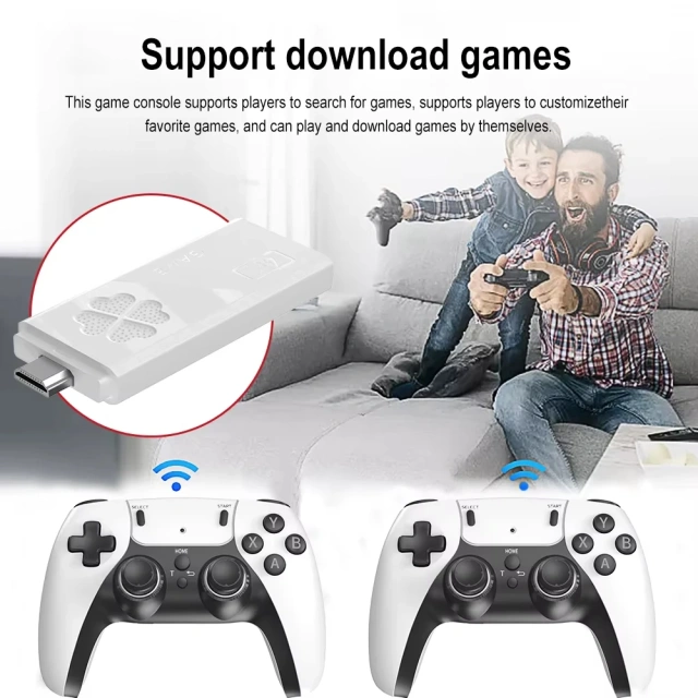 New M8Il Pro 2.4G Wireless Controller HD TV Console PS1 Retro Arcade Two Player Video Games