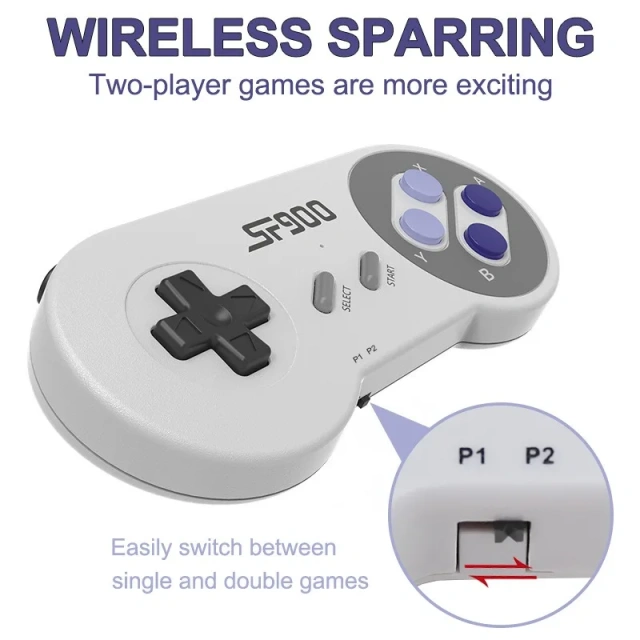 Wholesale SF900 HD Game Stick Wireless Two-Player Built-In 5000 Games SFC Video Game Consoles
