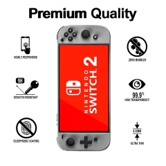 High Transparent Tempered Glass Screen Protector for Nintendo Switch 2 Model Transparent HD Clear Screen Protector for NS2 Screen Protector