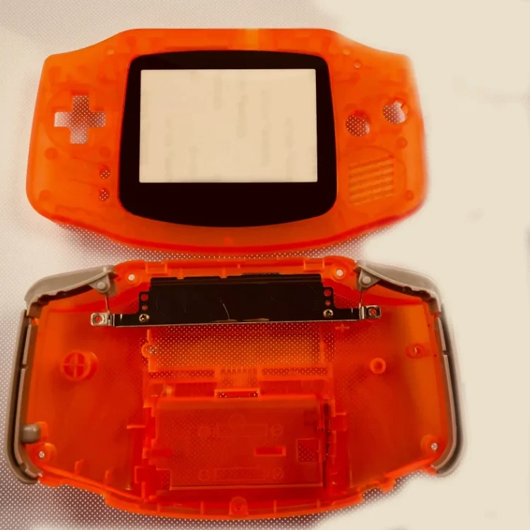 Replacement Full Housing Shell for GBA for Gameboy Advance Case Shells Red/Clear Orange