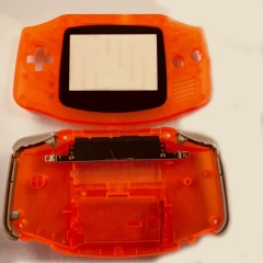 Replacement Full Housing Shell for GBA for Gameboy Advance Case Shells Red/Clear Orange