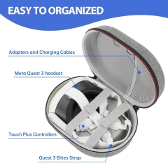 Portable EVA Hard Carrying Case for Meta for Oculus for Quest 3 ELITE Headband Controller Storage Protection Travel Accessory
