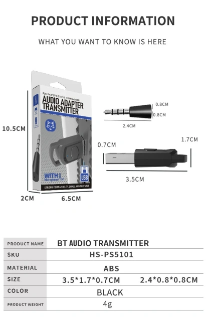 Customization USB Wireless BT Dongle Transmitter Adapter for PS5/PS4/PC Ps5 Accessory