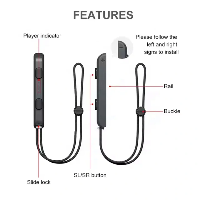 Wrist Strap for Switch Joycon - Lanyard Replacement PartsAccessories for Joy Con Joy-Con Controller