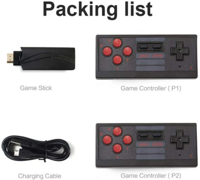 4K HD USB 2.4G Wireless Controller Game Stick Gamepads Retro TV Family Video Player Console 628 Games Handheld Consola for Nes