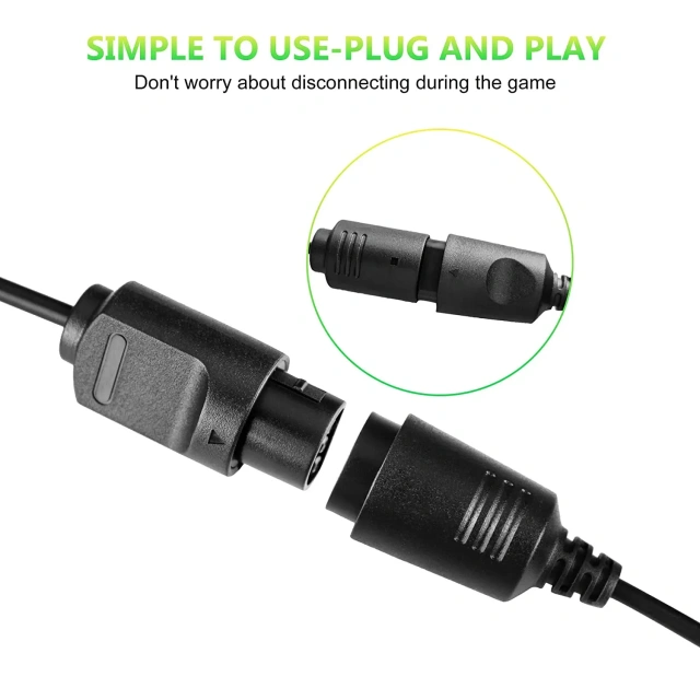 1.8m Controller Extension Cable Black Controller Extension Cord for Nintendo 64 N64 Gamepad