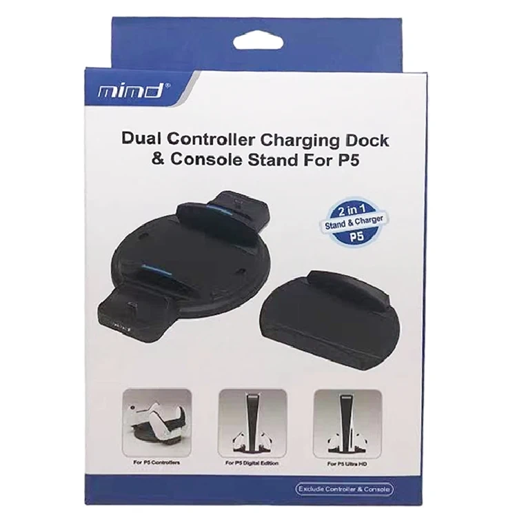 Vertical Stand Two Game Controller Charging Dock for Playstation 5 With LED Indicator for Ps5 Charger Station