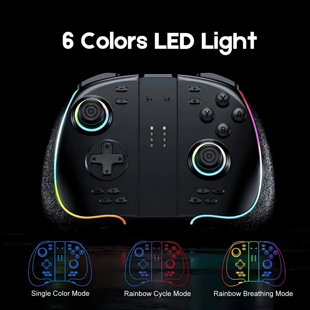 Wireless for Joycon Controller with Soft Rubberized Material, Hall Rocker Non-slip for Switch Pro Controller Gamepad