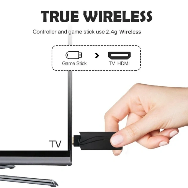 4K HD USB 2.4G Wireless Controller Game Stick Gamepads Retro TV Family Video Player Console 628 Games Handheld Consola for Nes
