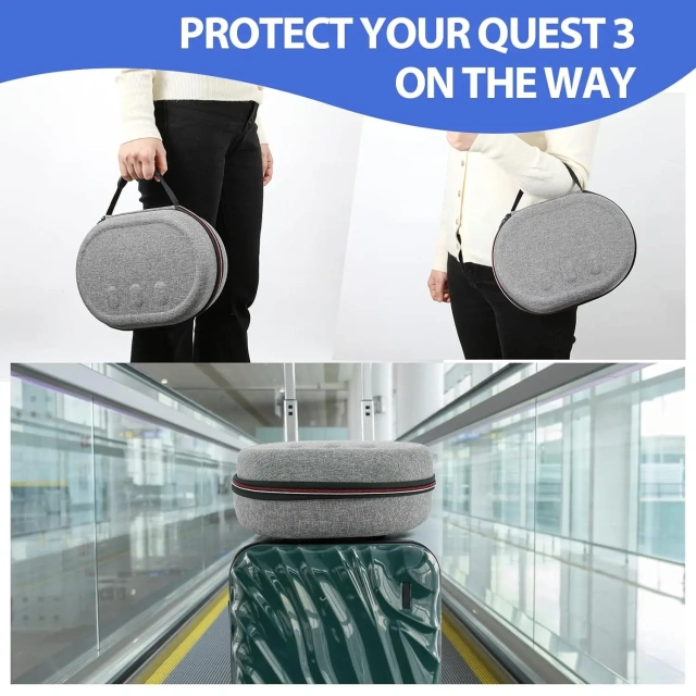Portable EVA Hard Carrying Case for Meta for Oculus for Quest 3 ELITE Headband Controller Storage Protection Travel Accessory
