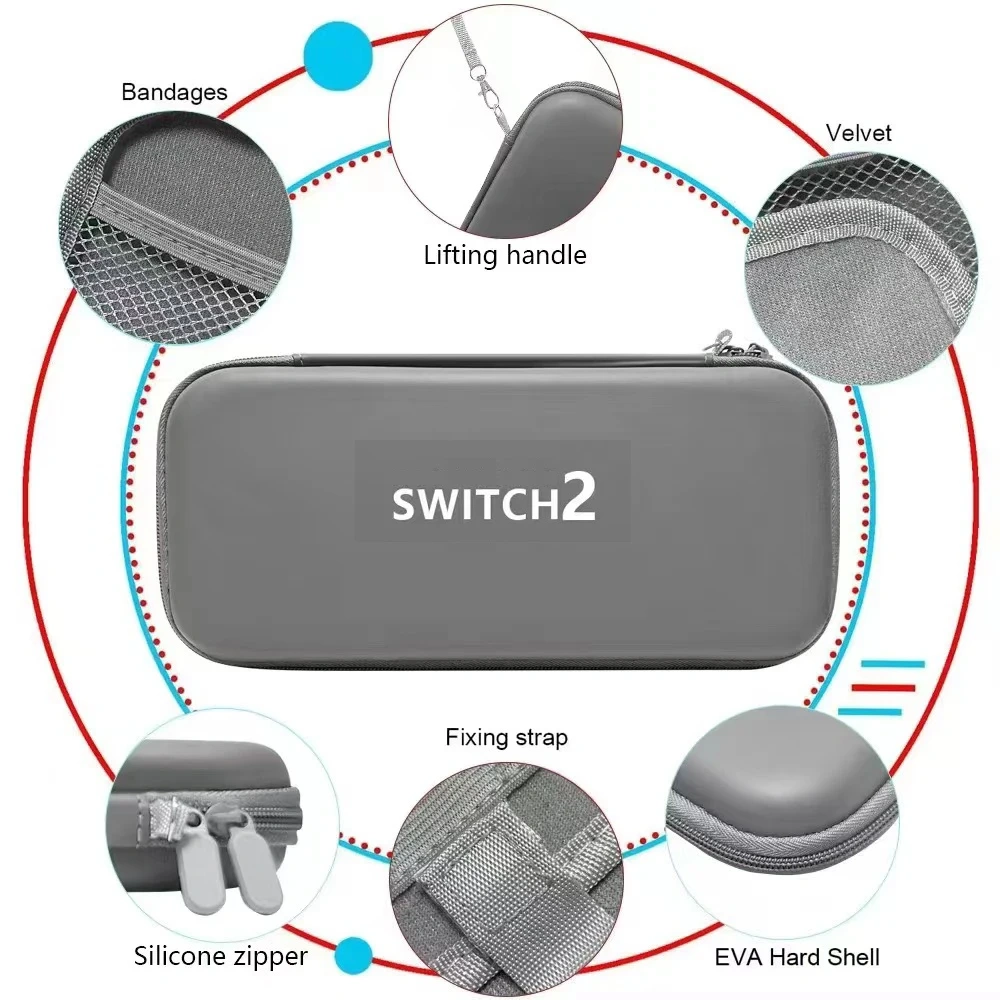 Switch2 Waterproof Portable Hard Protective Cover Case Sleeve Handbag Storage Bag for Nintendo Switch 2 Console Game Accessories