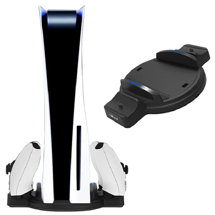 Vertical Stand Two Game Controller Charging Dock for Playstation 5 With LED Indicator for Ps5 Charger Station