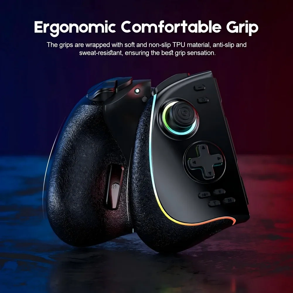 Wireless for Joycon Controller with Soft Rubberized Material, Hall Rocker Non-slip for Switch Pro Controller Gamepad