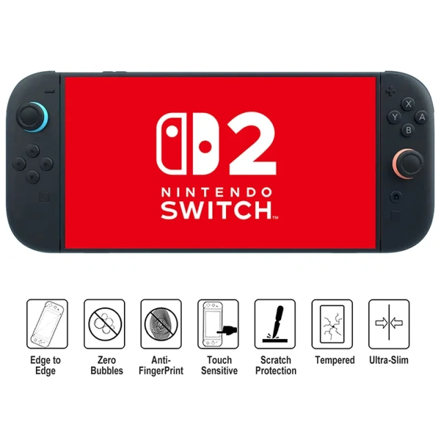 Nintendo Switch 2 Screen Protector HD Clear Tempered Glass Screen Protector Anti-Scratch High Transparency Protective Film