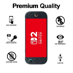Nintendo Switch 2 Screen Protector HD Clear Tempered Glass Screen Protector Anti-Scratch High Transparency Protective Film
