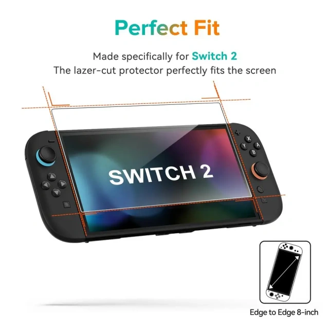 Transparent HD Clear 9H Hardness 3D Radian Screen Protector Anti-Scratch and Anti-Shock For Nintendo Switch 2 screen protector
