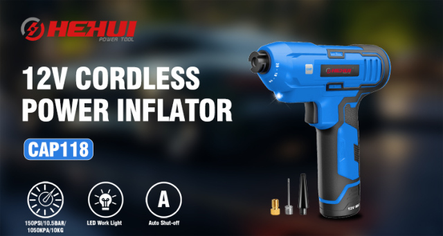 HEHUI 12V Cordless Inflator Air Pump Battery Digital Portable Handheld 150PSI Car Tire Auto Air Compressor
