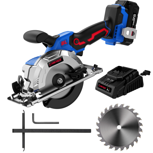 HEHUI Brushless Cordless Circular Saw 20V Max 4-1/2"  Mini Compact Portable Handheld Battery Power Saws