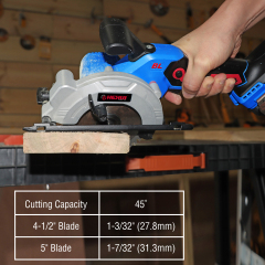 HEHUI Brushless Cordless Circular Saw 20V Max 4-1/2"  Mini Compact Portable Handheld Battery Power Saws