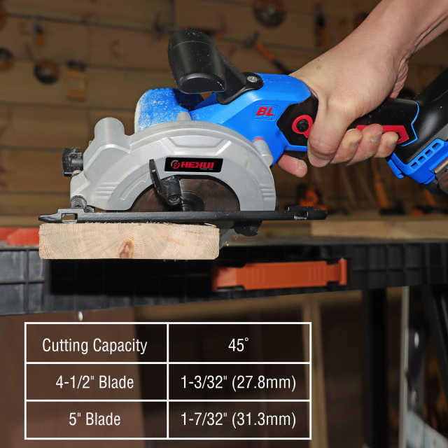 HEHUI Brushless Cordless Circular Saw 20V Max 4-1/2"  Mini Compact Portable Handheld Battery Power Saws