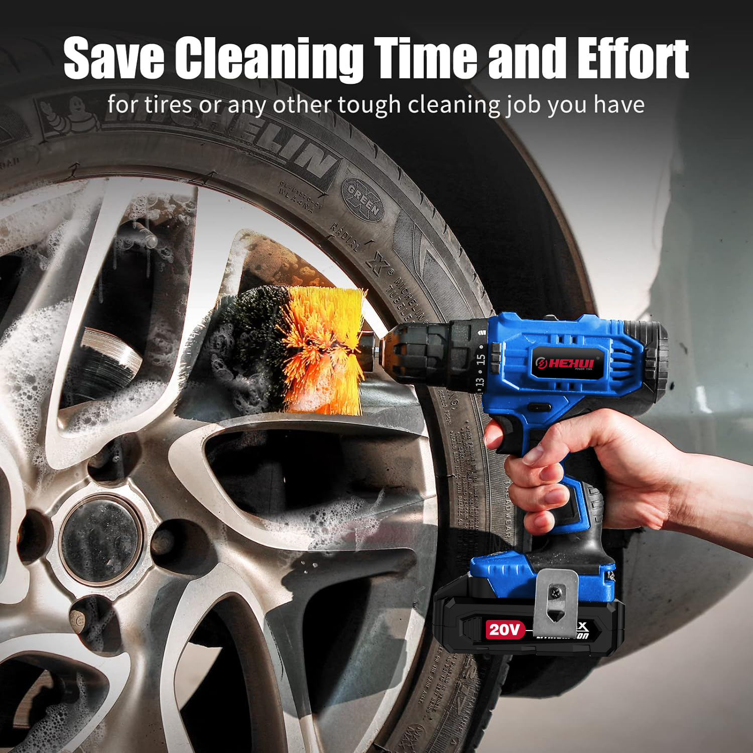 HEHUI 20V Cordless Drill Driver 3/8" Variable Speed 1250RPM Battery Rechargeable Handheld Wireless Electric Drills