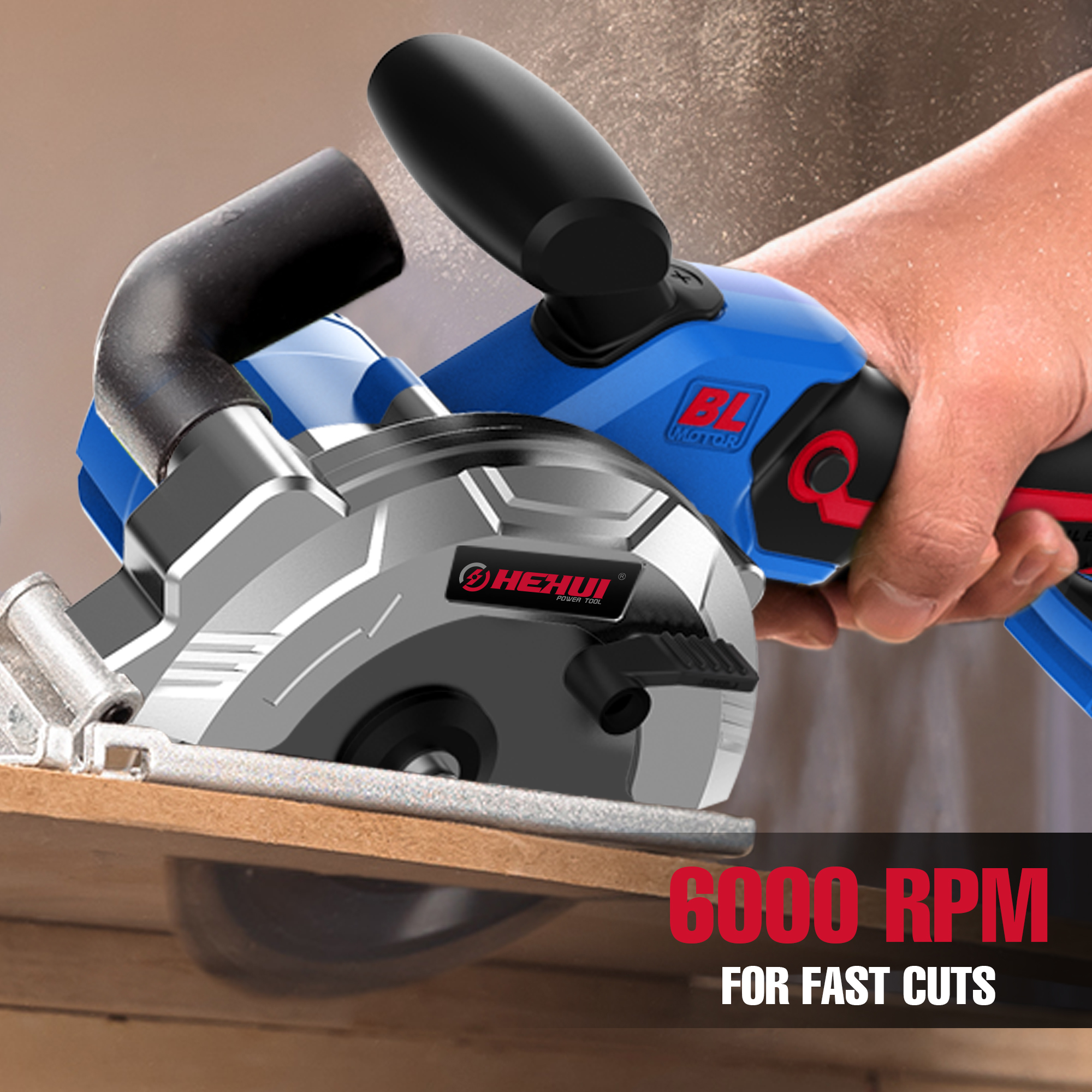 HEHUI Brushless Cordless Circular Saw 20V Max 4-1/2"  Mini Compact Portable Handheld Battery Power Saws