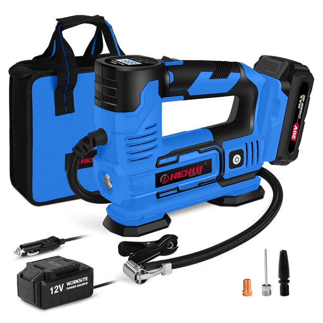 HEHUI Portable Cordless Tire Inflator Air Compressor 20V Battery Air Pump 150PSI Digital Car Auto Inflators