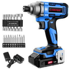 HEHUI Cordless Impact Driver 1/4 Inch Lightweight Handheld 2700 RPM Rechargable Battery Power Drivers